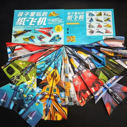 36-teiliges Origami Flugzeug-satz – Kreatives Bastelspaß für Kinder & Eltern