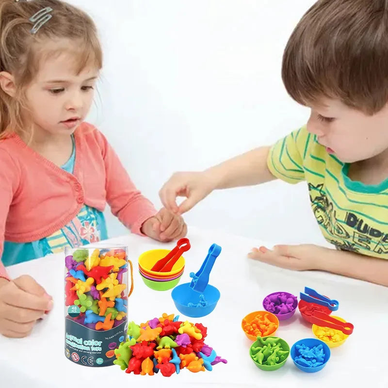 Montessori Regenbogen Tiere – Sortieren, Zählen & Lernen