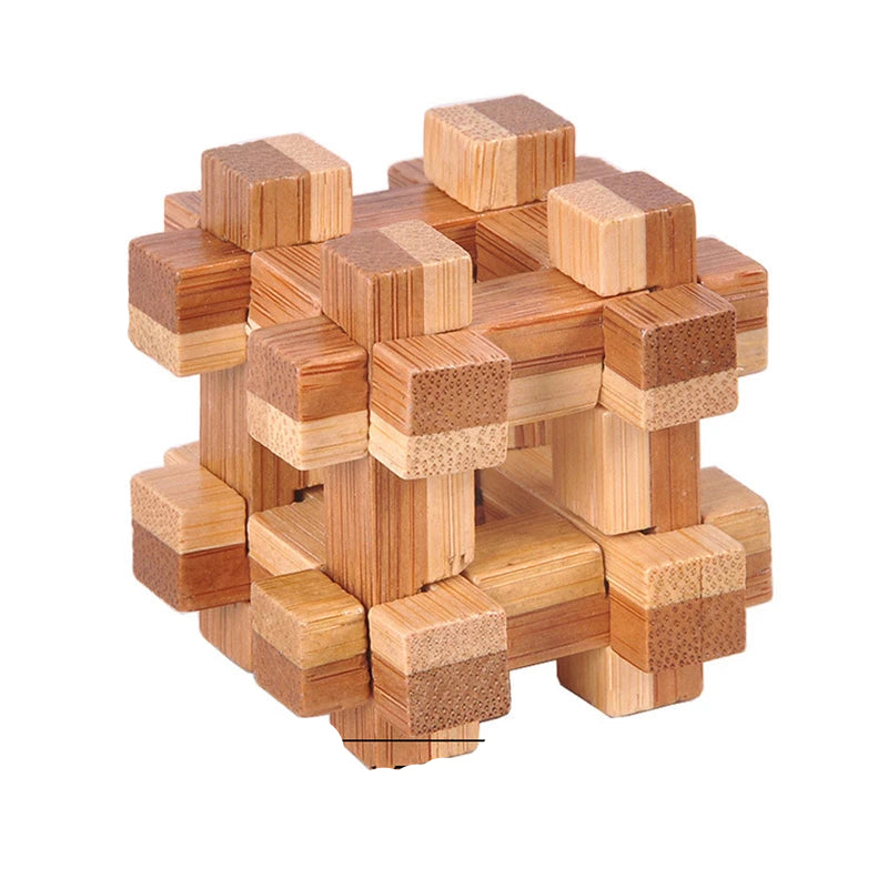 Holz IQ Puzzle – Kong Ming Denkspiel für Kinder & Erwachsene Tic Tac Toe