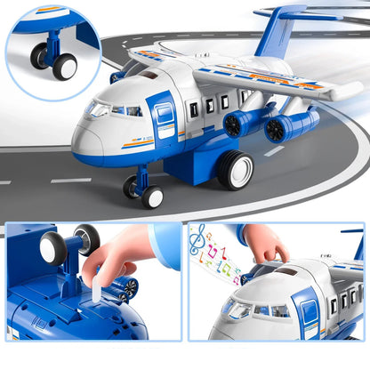 Großes Flugzeug Parkhaus mit Autos & Musik – Geschenk für Kids