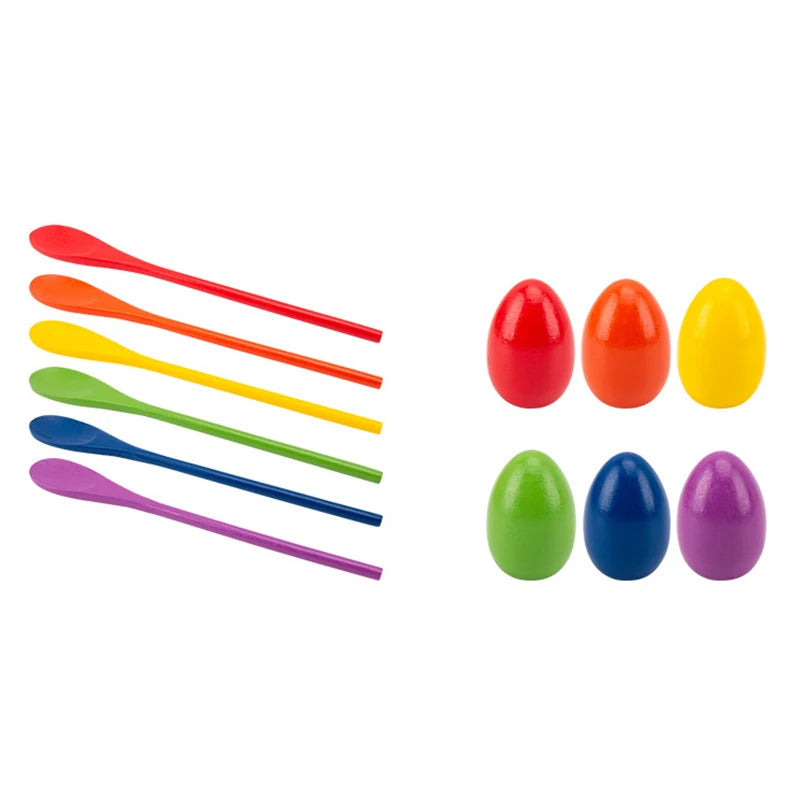 Holz-Ei-und-Löffel-Rennspiel – Gleichgewicht, Spaß & Bewegung für Kinder!