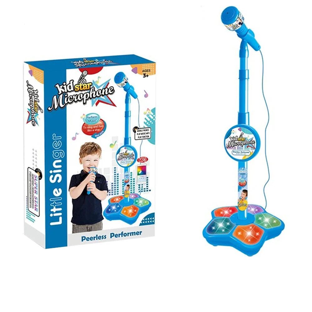 Kinder Mikrofonständer – Singe, lache & lerne mit Spaß! Blau