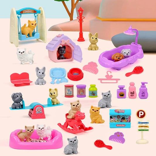 Spielzeug Haustierhaus für Kinder – Rollenspiel mit Hund & Katze