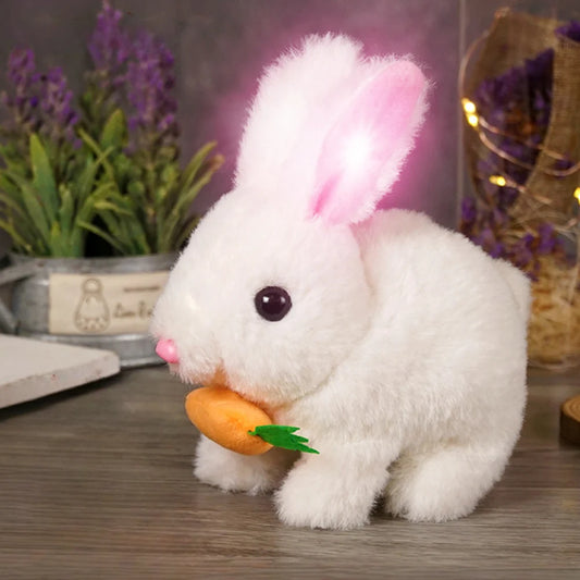 Niedlicher elektronischer Hase – Lebensechtes Hüpfen und fröhliche Bewegung