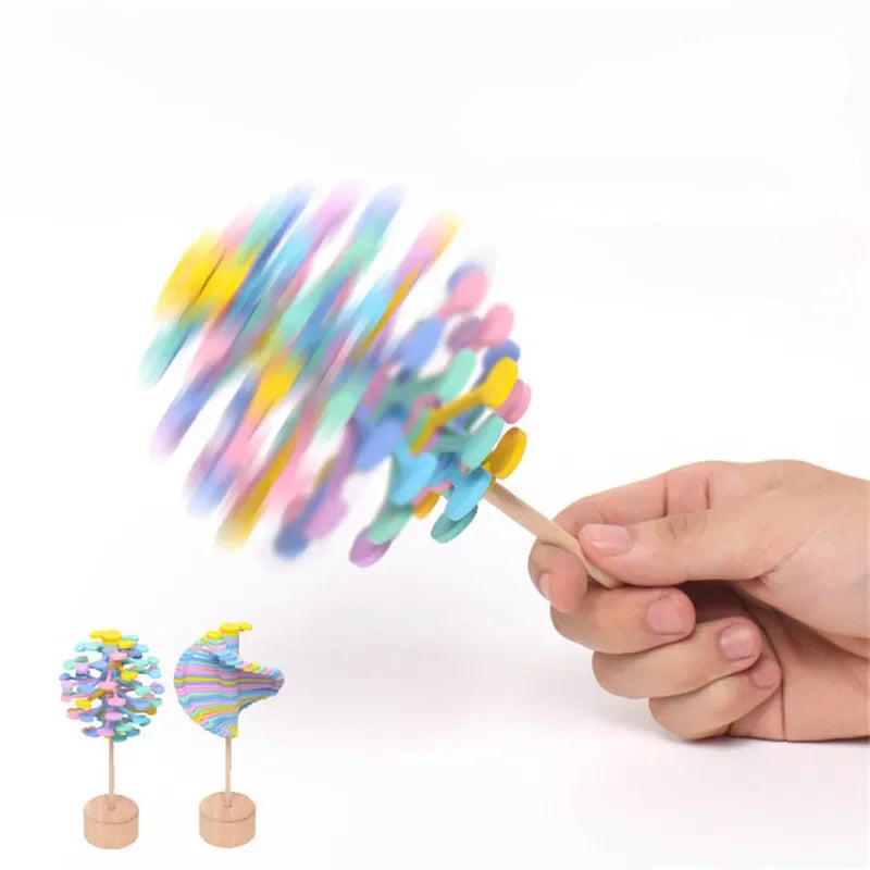 Holz Zauberstab Spiral Lollipop – Anti Stress Fidget für Groß & Klein