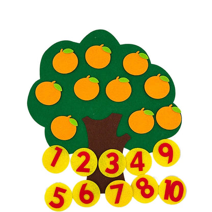 Montessori Filz-Puzzle Fruchtbaum– Kreatives Lernen & Spaß Orange