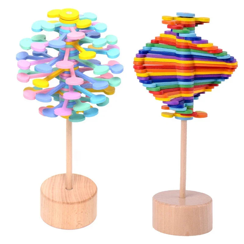 Holz Zauberstab Spiral Lollipop – Anti Stress Fidget für Groß & Klein