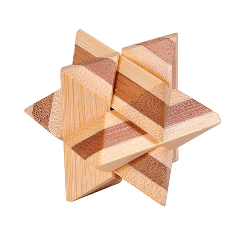 Holz IQ Puzzle – Kong Ming Denkspiel für Kinder & Erwachsene Achteck