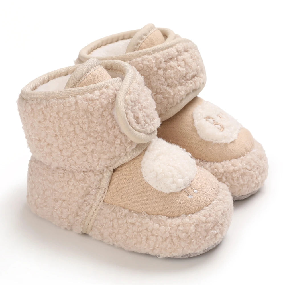 Winter Baby Schuhe mit Fleece – Warm, Weich & Rutschfest Aprikose💝