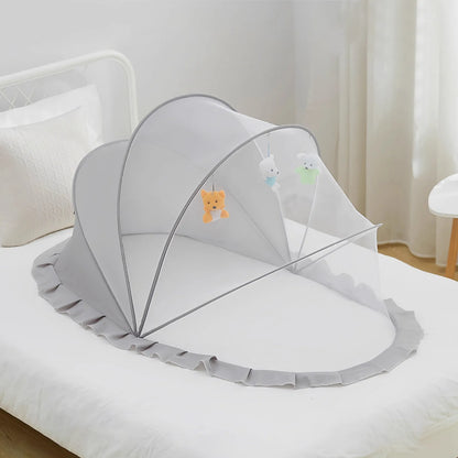 Faltbares Baby Moskitonetz – Vollschutz für Bett & Im Freien Grau
