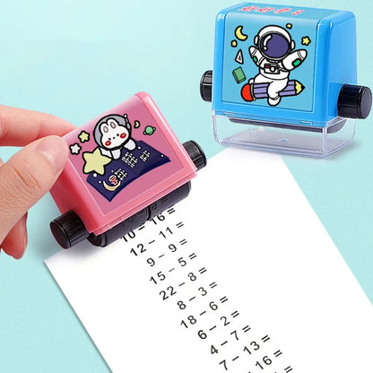Rollenstempel für Mathematikübungen - Schnelle Mathefragen für Kinder