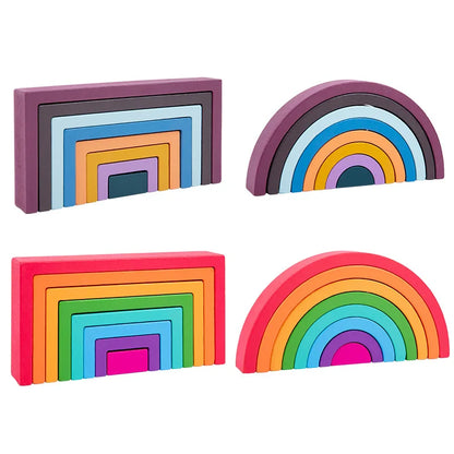 Montessori Regenbogen-Stapelspiel – Farbe, Lernen & Freude vereint