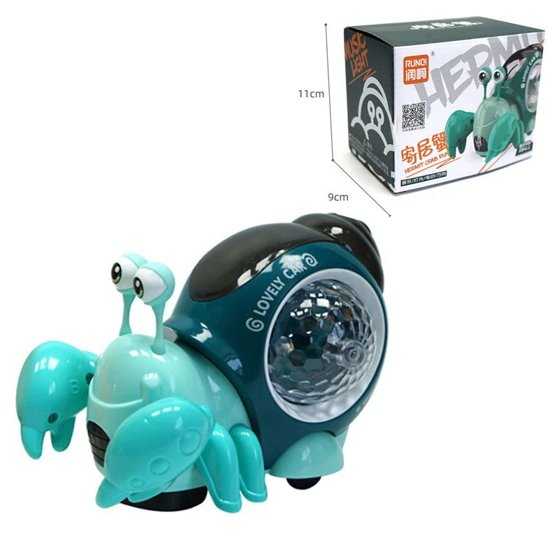 Krabbelnde Krabbe mit Musik & LED – Spaß für kleine Entdecker! Blau