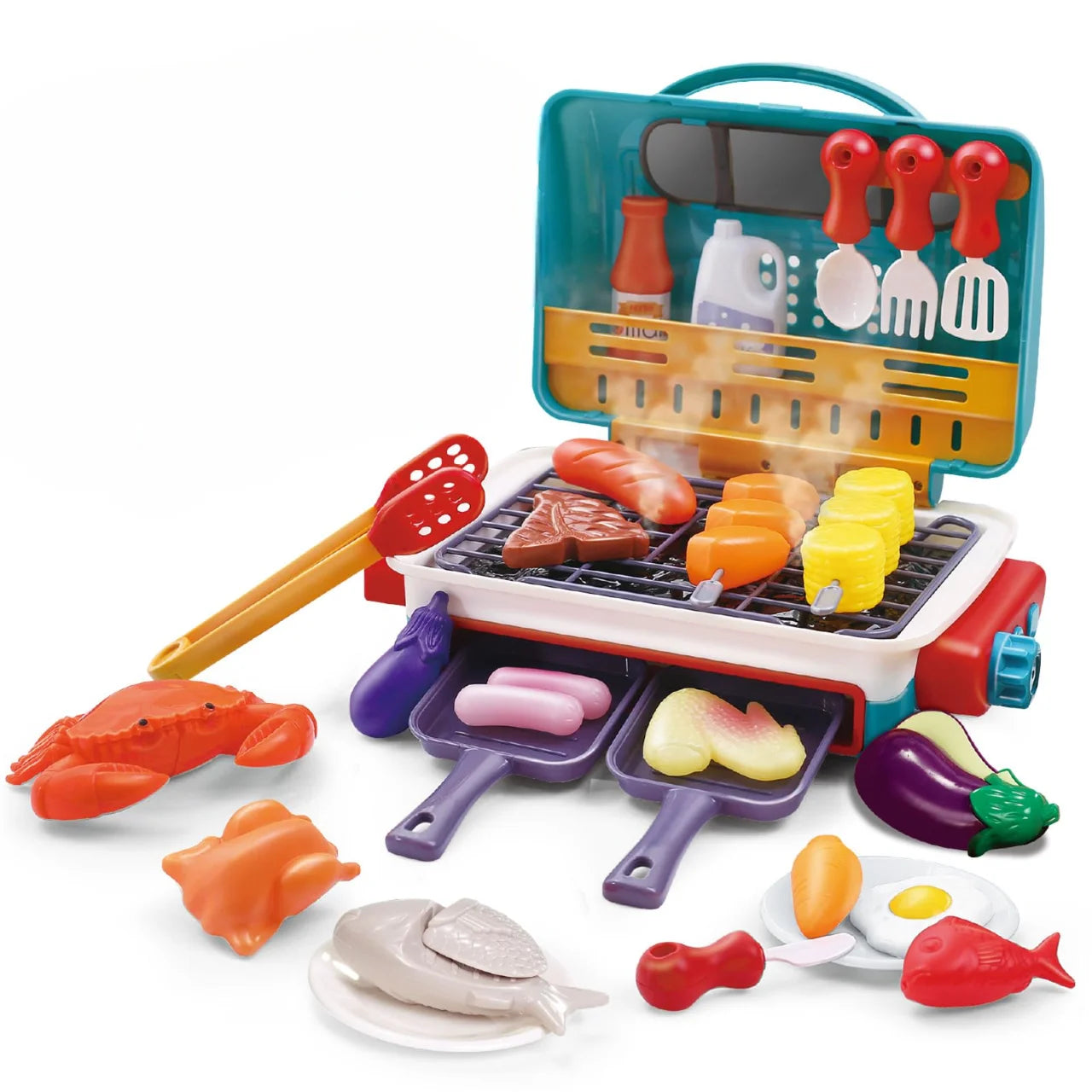 BBQ Kinderküche mit Farbeffekt & Musik – Spaß beim Kochen Himmelblau