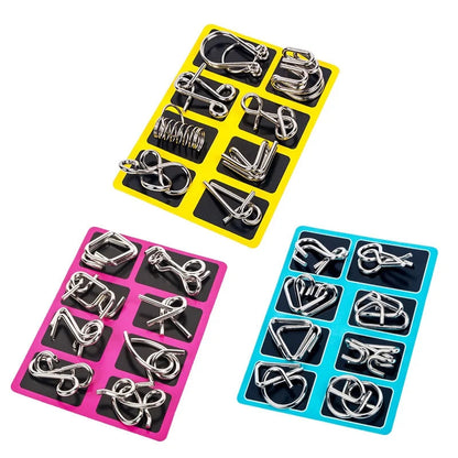 8-Teile Metall Montessori Puzzle – IQ & Gehirntraining für Erwachsene