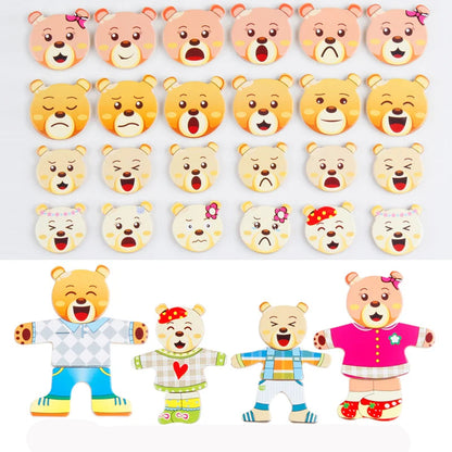 Lernspielzeug aus Holz – Tierpuzzle zum Formen- & Outfitwechsel