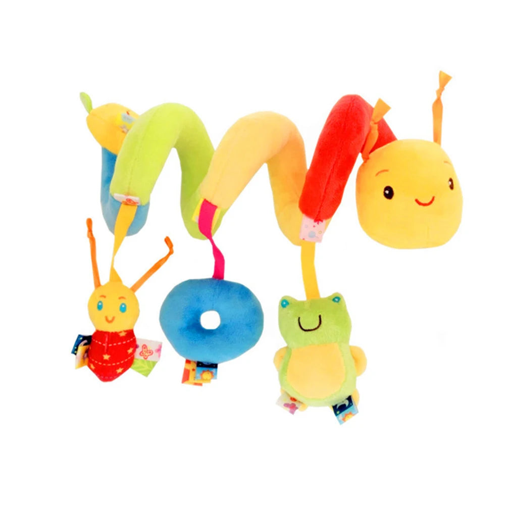 Beruhigendes Label Bettspielzeug – buntes Kuschelkissen fürs Baby