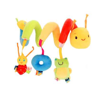 Beruhigendes Label Bettspielzeug – buntes Kuschelkissen fürs Baby