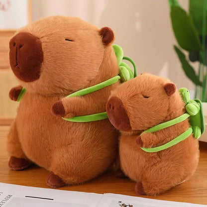 Kuscheliges Capybara Plüschtier – Mit süßem Schildkröten-Rucksack!