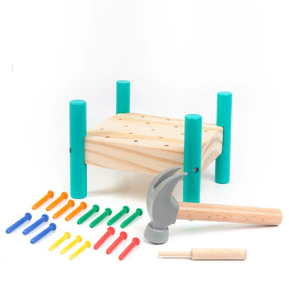 Rundes Holz-Steckbrett für Kinder – Lernen, Hämmern & Staunen