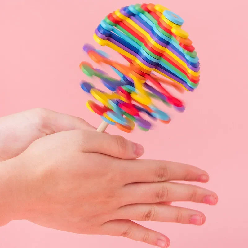 Holz Zauberstab Spiral Lollipop – Anti Stress Fidget für Groß & Klein