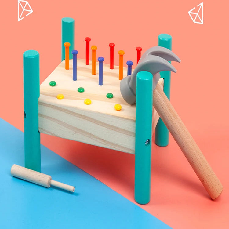 Rundes Holz-Steckbrett für Kinder – Lernen, Hämmern & Staunen