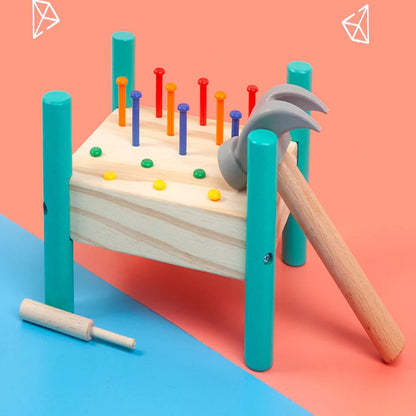 Rundes Holz-Steckbrett für Kinder – Lernen, Hämmern & Staunen