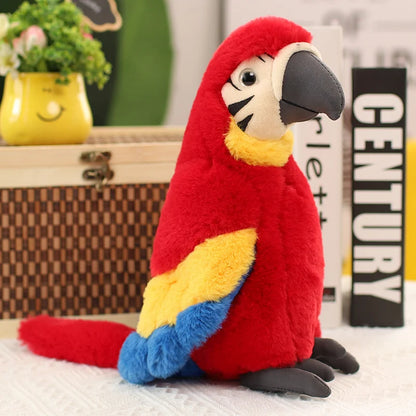 Lebensechte Papageienvogelpuppe – Perfektes Geschenk für Kinder Rot 25cm