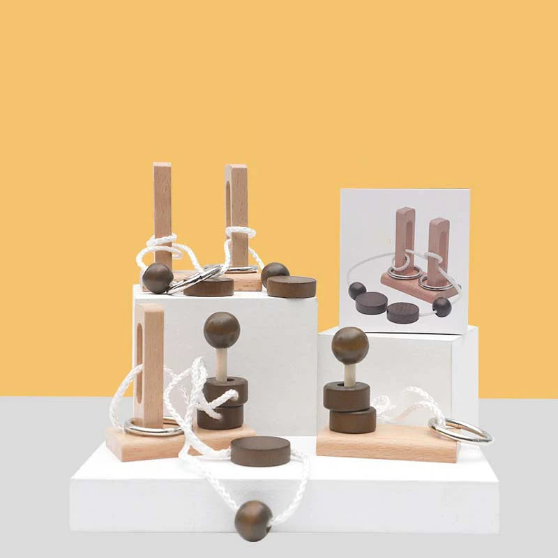 Holz Denkspiel IQ Puzzle – Knobelspiel für Kinder & Erwachsene