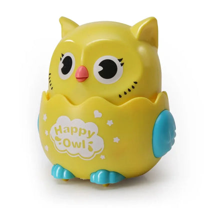 Interaktive Eulen-Rutschfigur – Spielspaß zum Aufziehen für Kinder Gelb