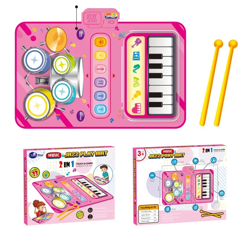 2-in-1 Musikmatte für Kinder – Tanzen, Trommeln & Lernen