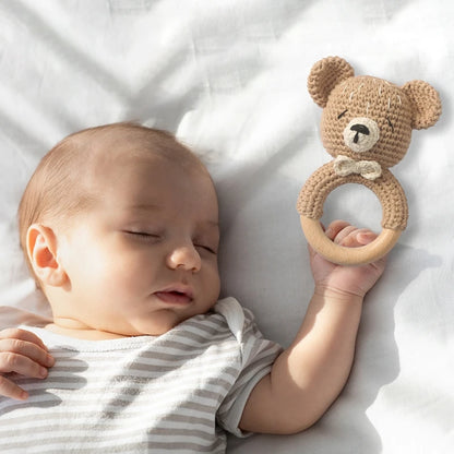 Sanftes Holz-Rassel-Spielzeug für Babys – Beruhigt Zahnfleisch & fördert Entwicklung