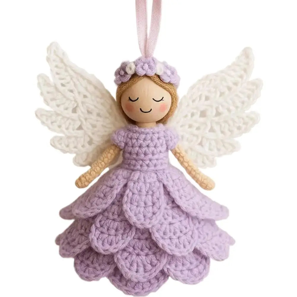 Crochet Angel Satz – Handgemachte Engel fürs Herz lila