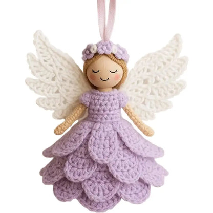 Crochet Angel Satz – Handgemachte Engel fürs Herz lila