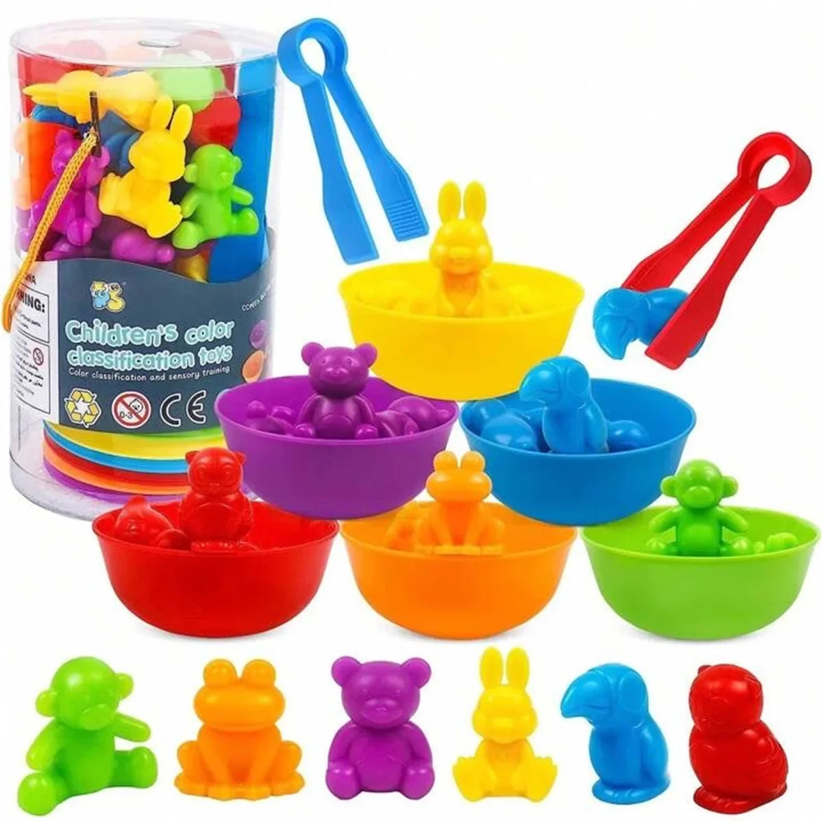 Montessori Regenbogen Tiere – Sortieren, Zählen & Lernen