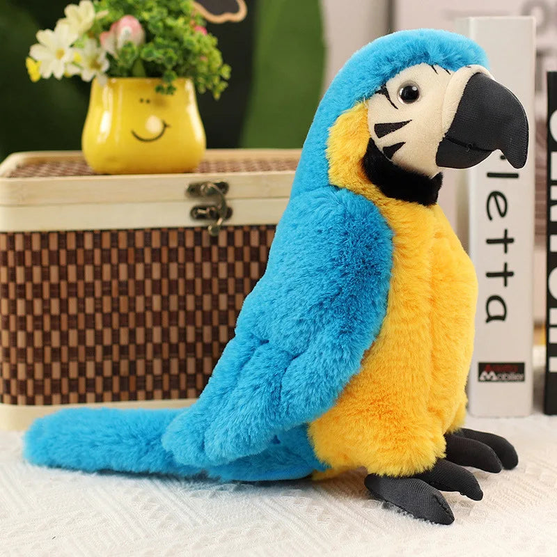 Lebensechte Papageienvogelpuppe – Perfektes Geschenk für Kinder Blau 25cm
