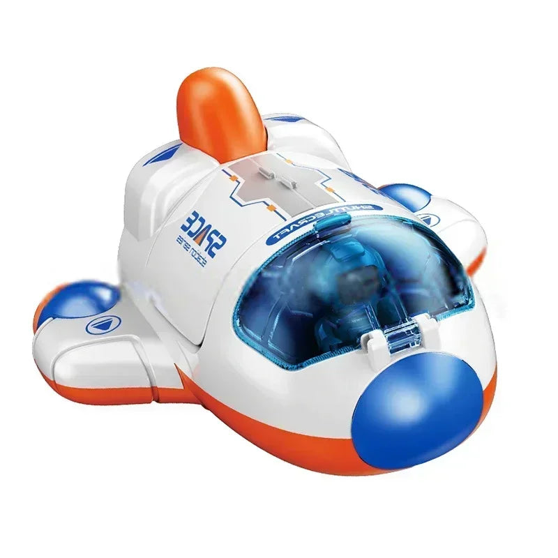 3-in-1 Weltraum Raketen-Spielset mit Astronaut Oranges Raumschiff