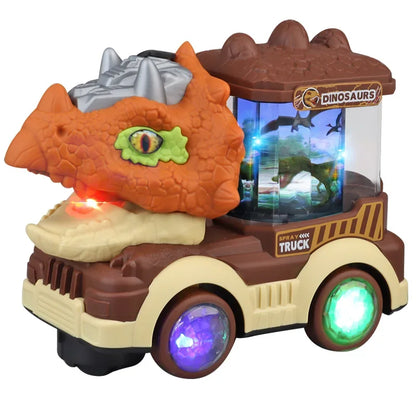 Elektrischer Dino-Truck mit Licht, Sound & Nebel Brauner Dinosaurier