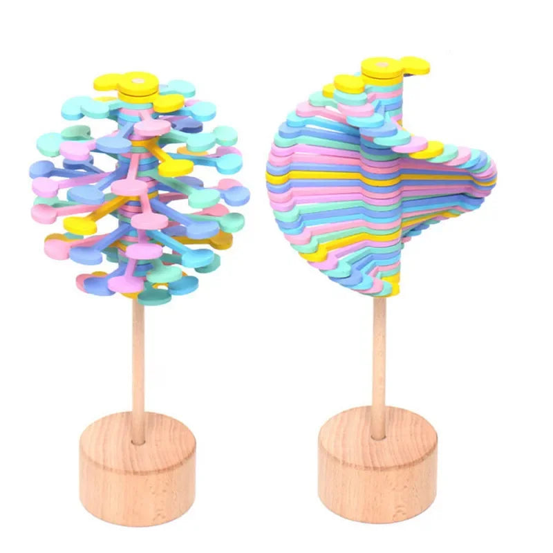 Holz Zauberstab Spiral Lollipop – Anti Stress Fidget für Groß & Klein