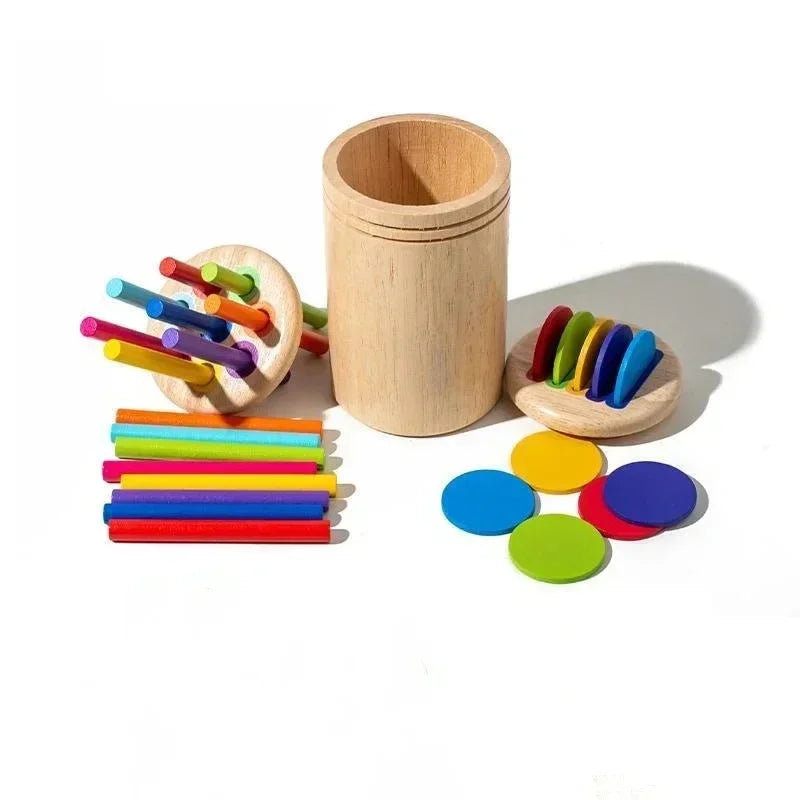 Holz Montessori Sortierspiel – Farben & Formen lernen
