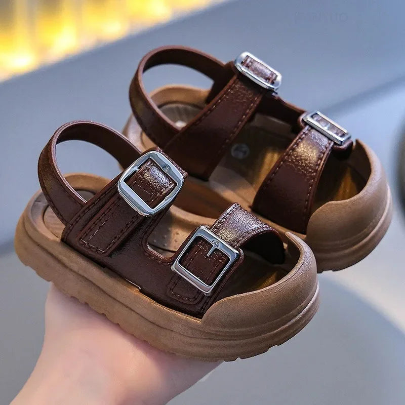 Weiche Anti-Beleg Baby Sandalen – Sicher, Atmungsaktiv & Sommerleicht Braun