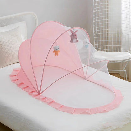 Faltbares Baby Moskitonetz – Vollschutz für Bett & Im Freien Rosa