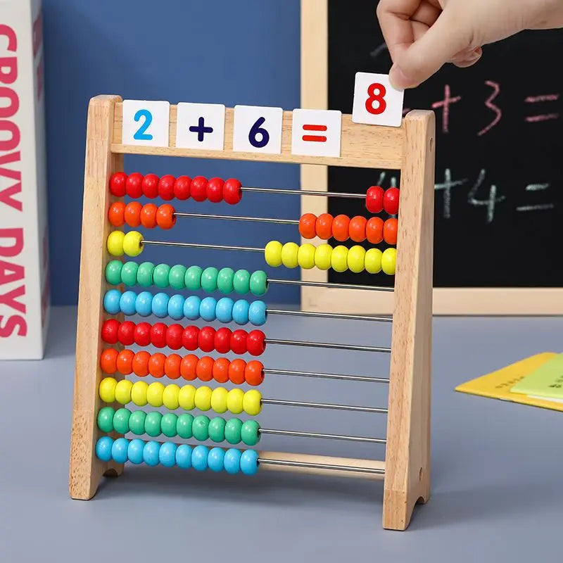 Holz Rechenrahmen 100 Perlen – Spielerisch Mathe Lernen