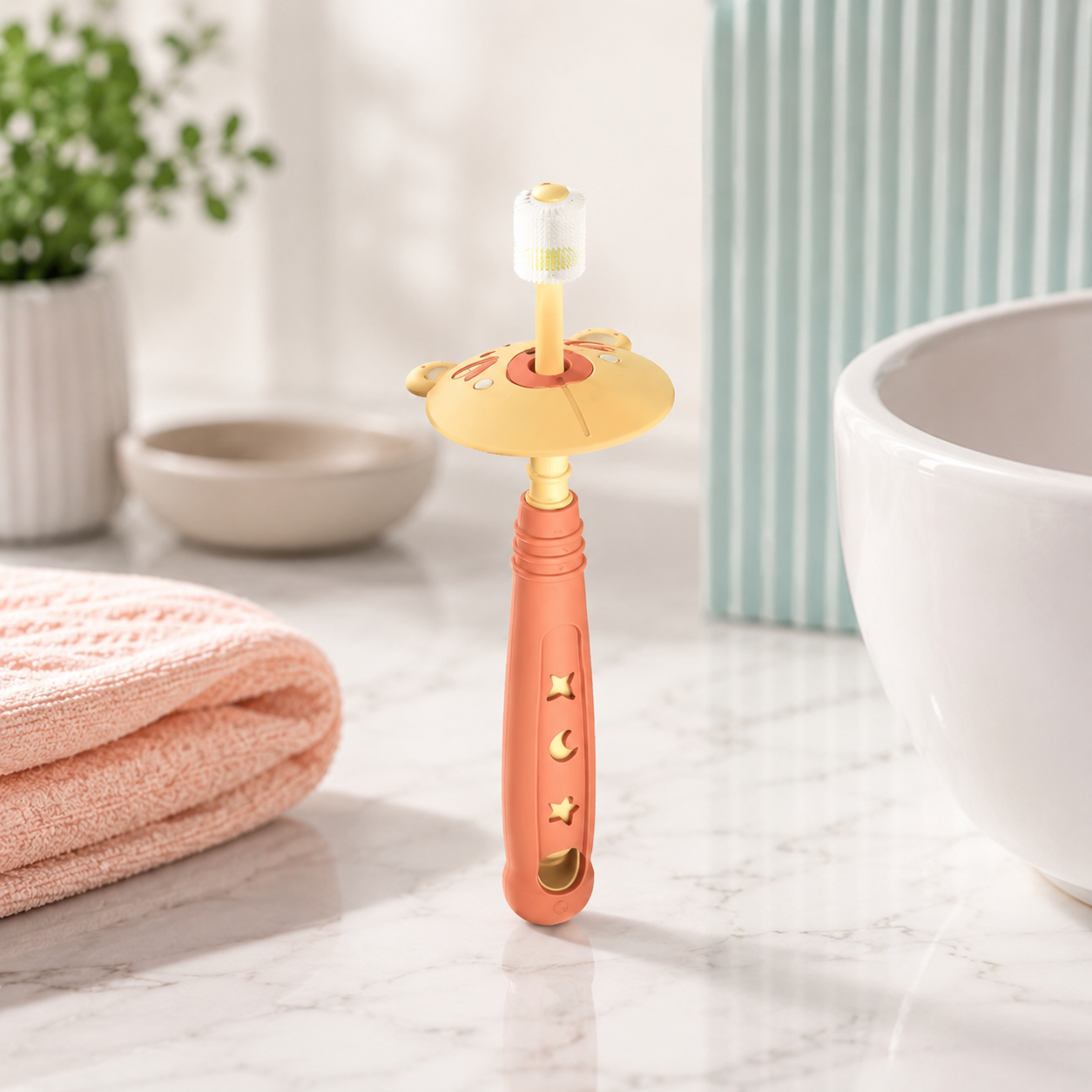 360° Ultraweich Baby Zahnbürste – Sanfte Zahnreinigung Orange
