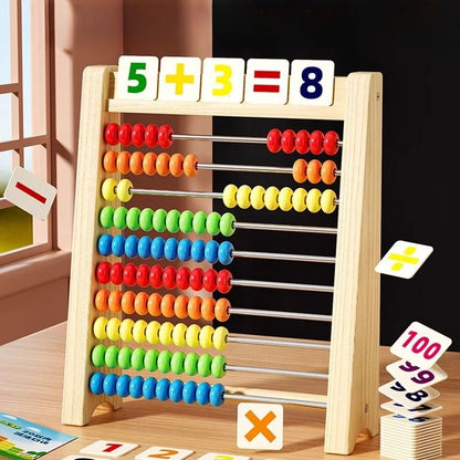 Holz Rechenrahmen 100 Perlen – Spielerisch Mathe Lernen