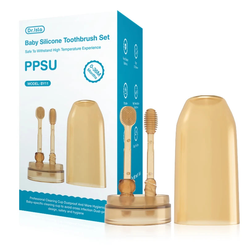 MAMIJOY 3-in-1 Silikon Baby Zahnbürste – Sanfte Pflege für Zunge & Zähne