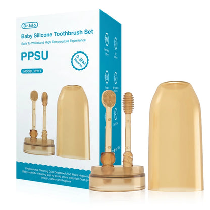MAMIJOY 3-in-1 Silikon Baby Zahnbürste – Sanfte Pflege für Zunge & Zähne