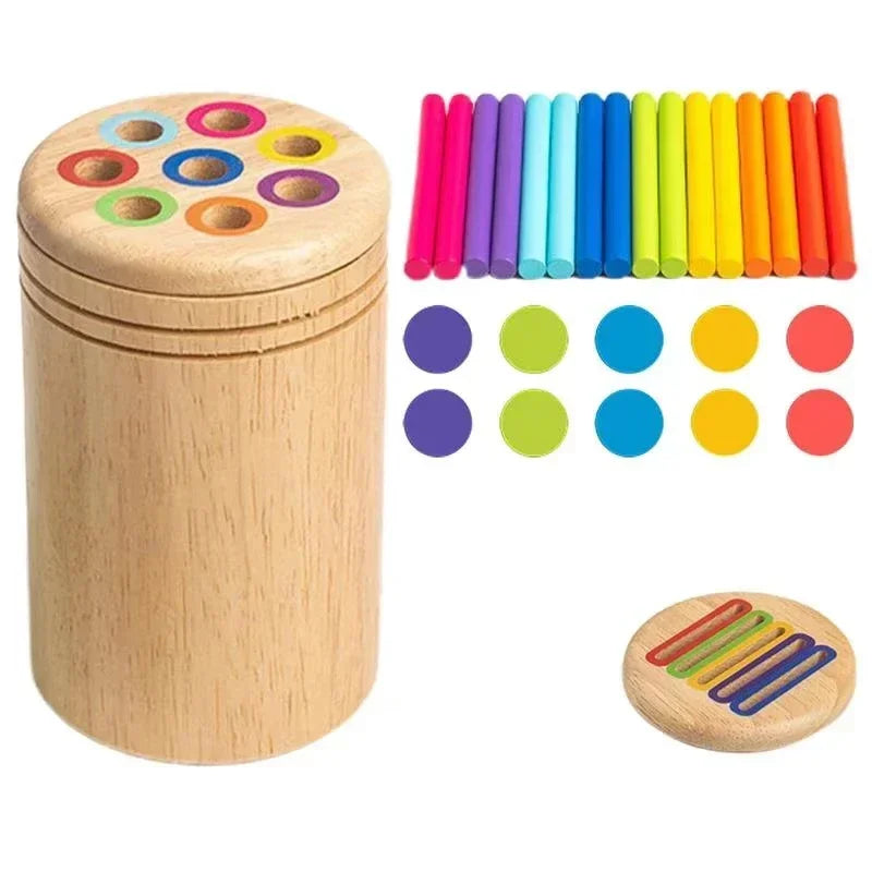 Holz Montessori Sortierspiel – Farben & Formen lernen