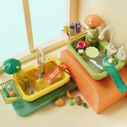 Kinder Spielküchenspüle mit fließendem Wasser – Lernen & Spielen
