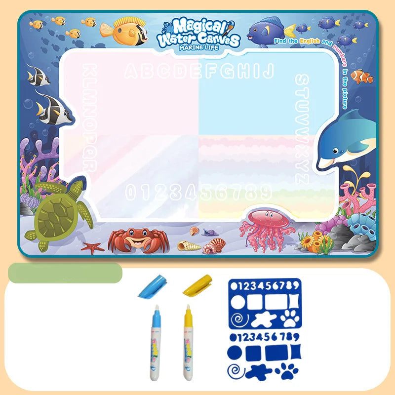 Magische Wasser-Malmatte – Kreativer Spaß ohne Kleckern Ozean Tasche 44cm